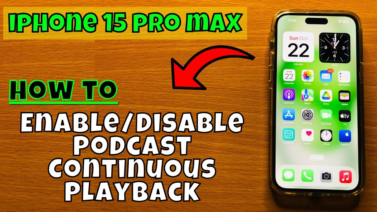 How to Enable/Disable Podcast Continuous Playback iphone 15 Pro Max