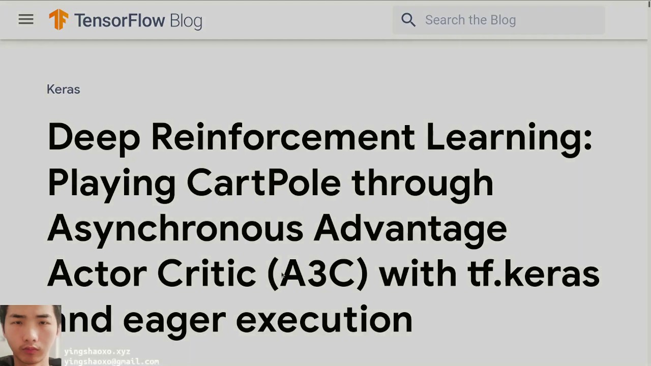 Playing CartPole through Asynchronous Advantage Actor Critic (A3C) with tf.keras and eager execution