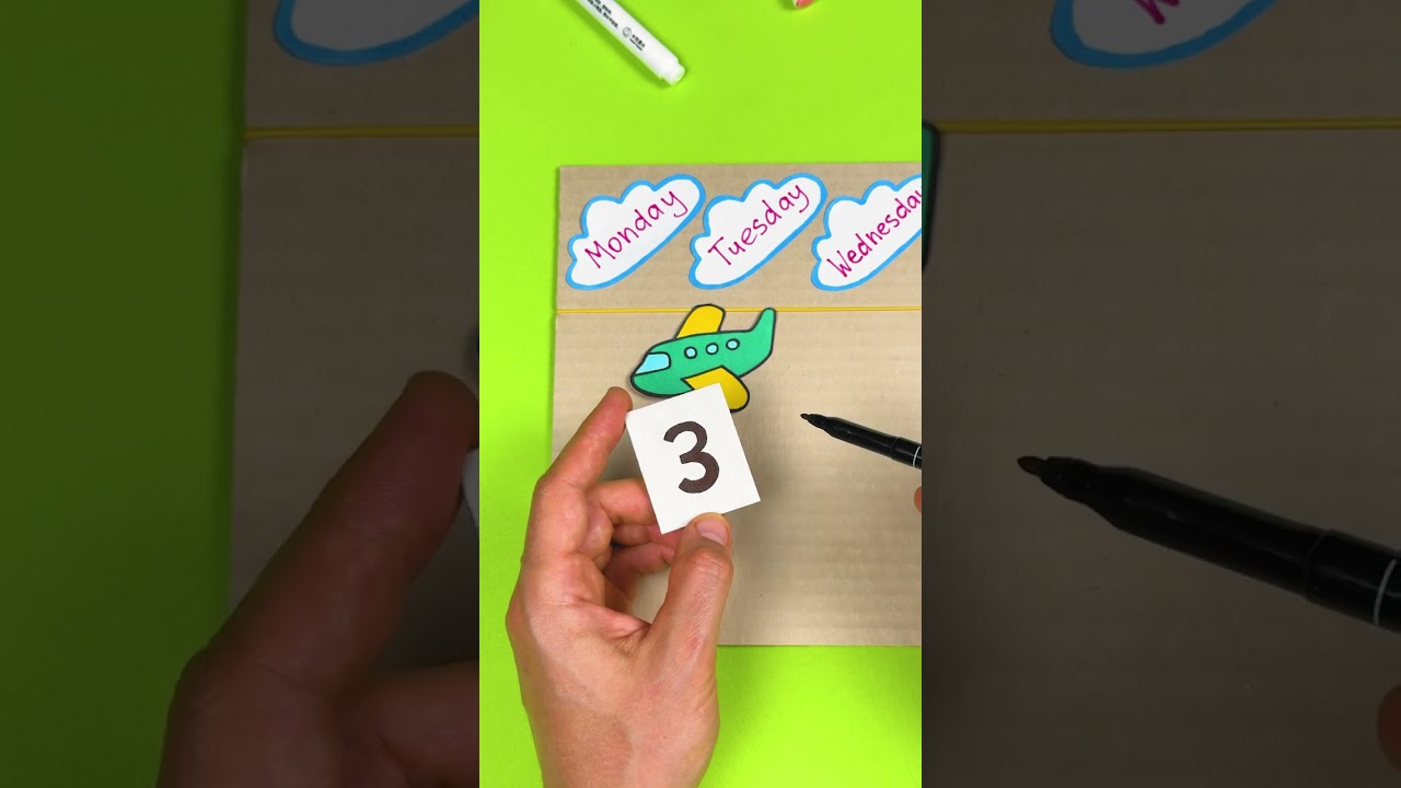 Wow! 😍 DIY Calendar To Learn Weeks & Days! 🕒✂️ #diylearning #kidsvideo