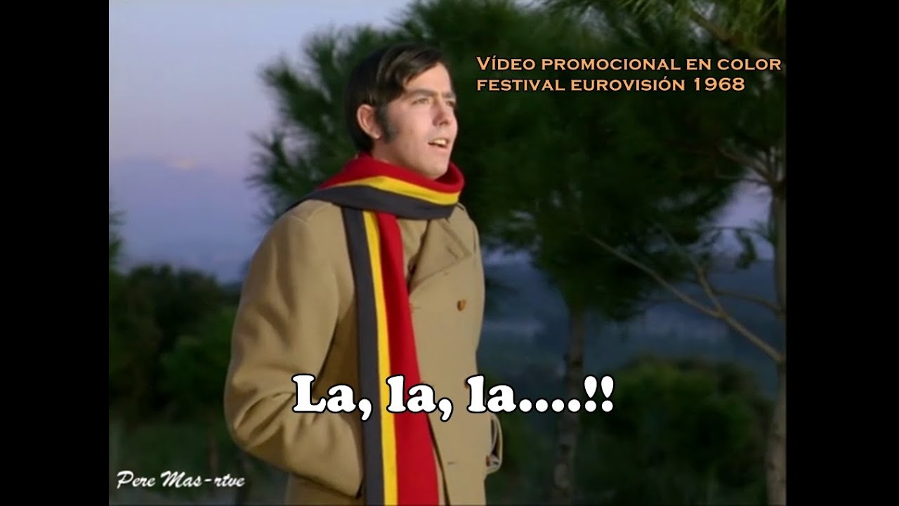 Joan Manuel Serrat - La,la,la - Vídeo promocional en color festival Eurovisión 1968 rtve.