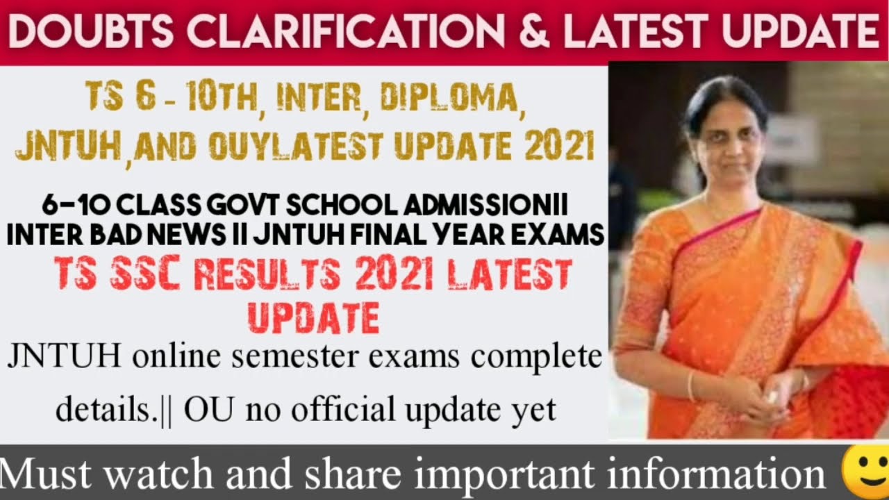TS 6-10th class model school  2021 || TS ssc results 2021|| bad news for TS inter || #JNTUH Exams