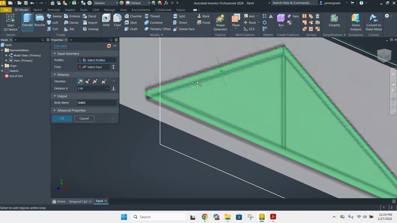 Residential Roof Truss Stress Test in Inventor