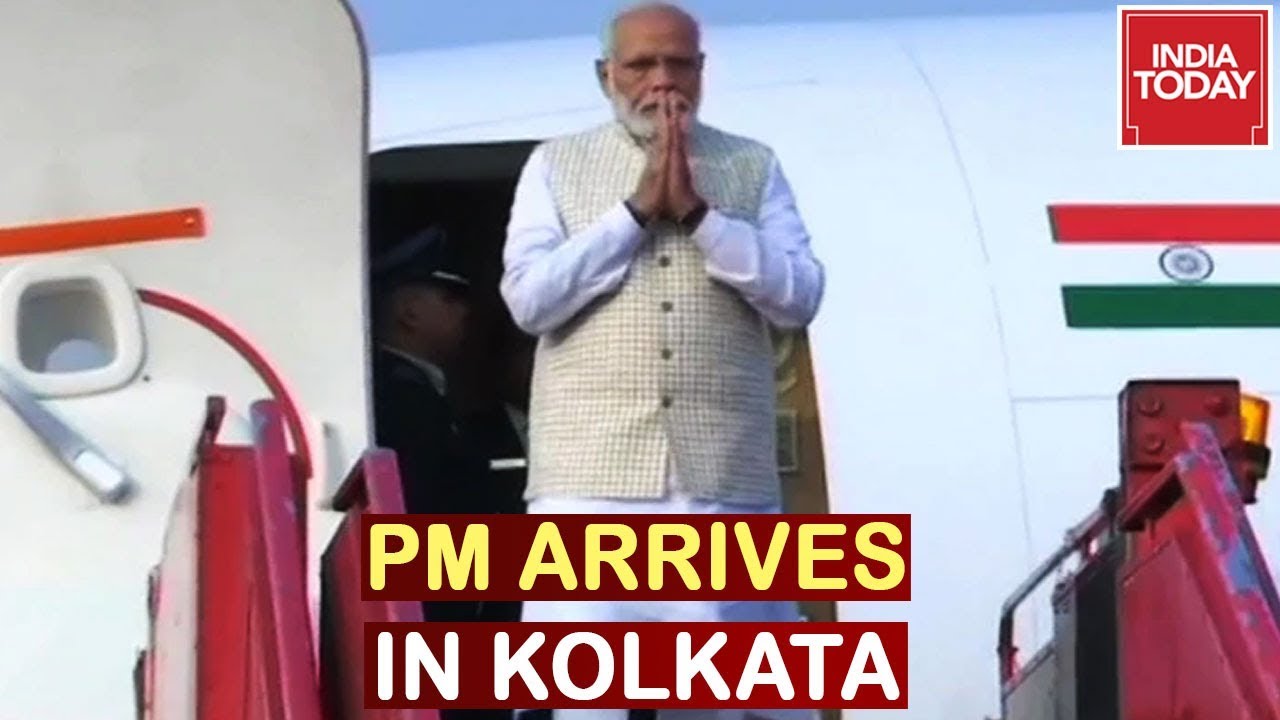 PM Modi Arrives In Kolkata, Massive Protest Outside Kolkata Airport