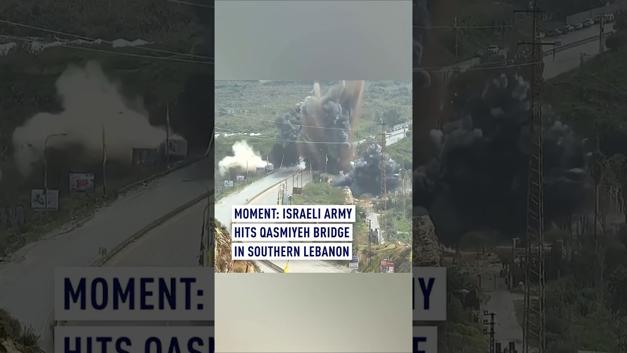 Moment: Israeli army hits Qasmiyeh bridge in Southern Lebanon