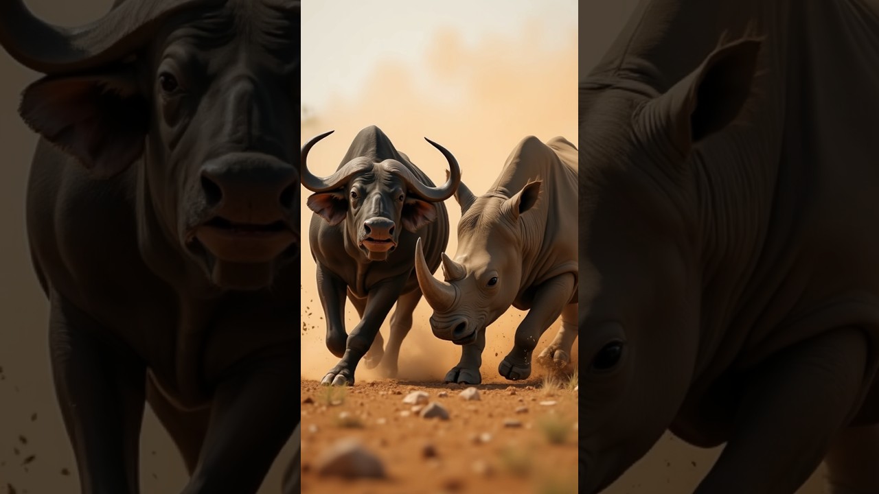Epic fights | Bull vs Rhino | The Strongest Herbivore (Elephant, buffalo, horse)