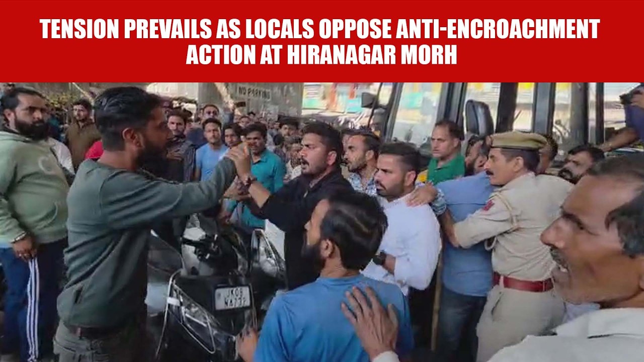 Tension Prevails as Locals Oppose Anti Encroachment Action at Hiranagar Morh