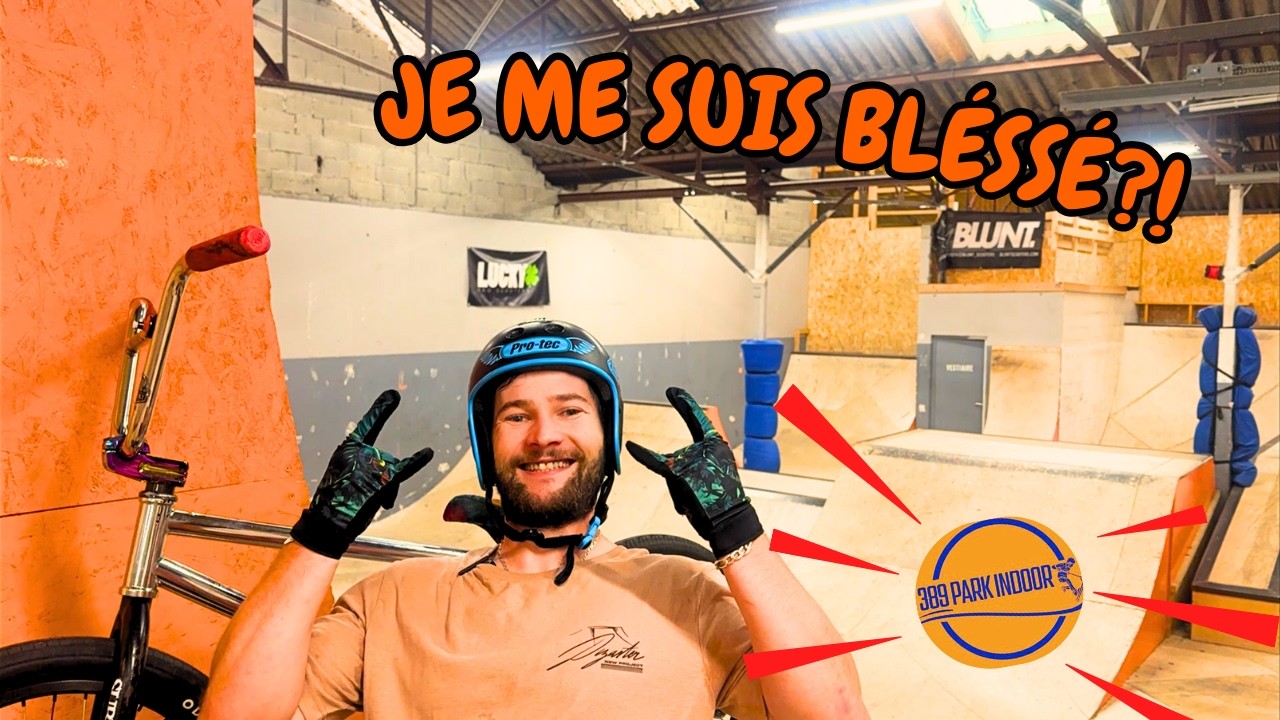 GROSSE CHUTE EN BMX FREESTYLE DANS UN SKATEPARK INDOOR A VALENCE! JE ME BLESSE? (LE 389 PARK INDOOR)