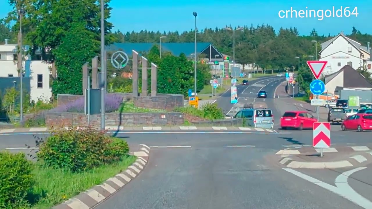 Drivers View Germany: Fahrt zur und auf /to and on / der  Hunsrückhöhenstrasse nach Kastellaun