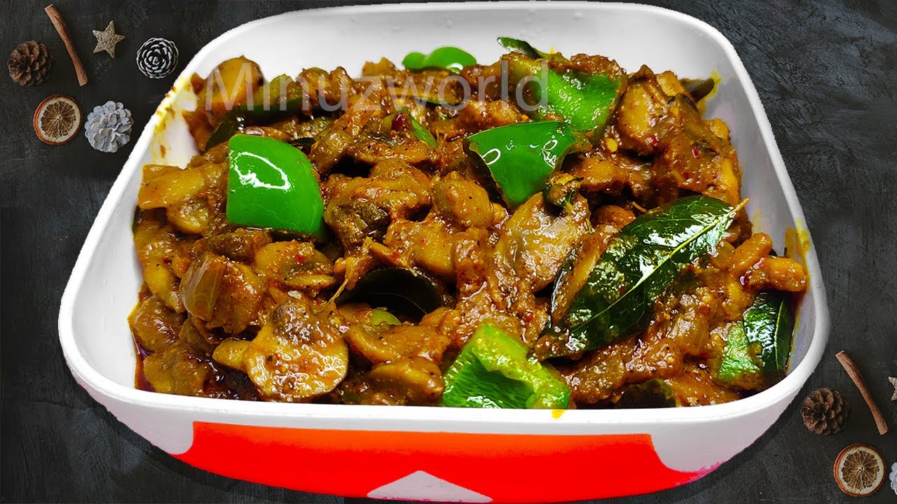 mushroom roast kerala style | Koon Roast in Kerala style | Mushroom Roast recipe in Malayalam
