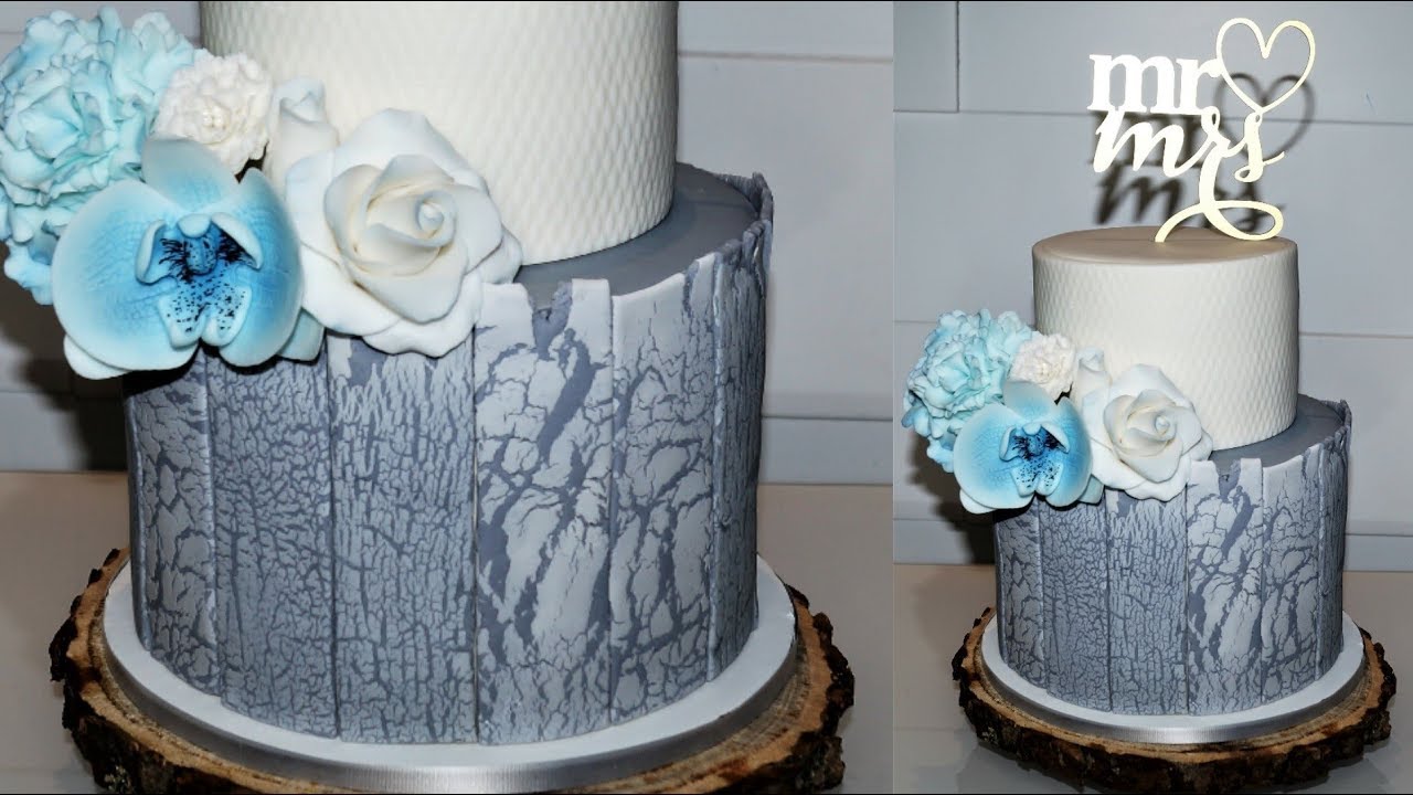 Cake decorating tutorials | RUSTIC wedding cake wood effect | Sugarella Sweets