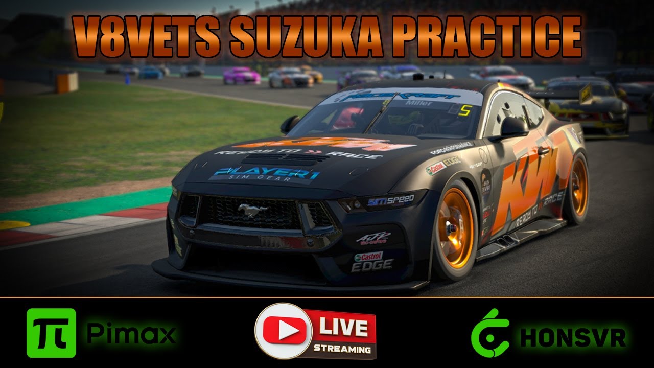 TESTING DUAL STREAM - FAIL! | V8Vets | Practice | Suzuka | iRacing | Supercars