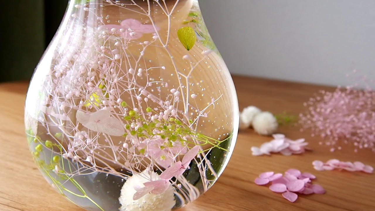 桜風ハーバリウム　小さな春を作ってみました。