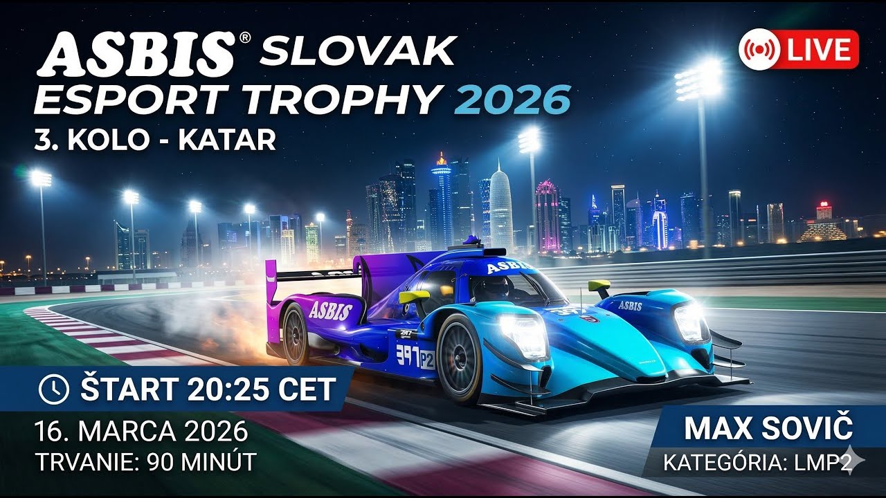 ASBIS Slovak Esport Trophy 2026 | 3. kolo: Lusail (Qatar) | Le Mans Ultimate