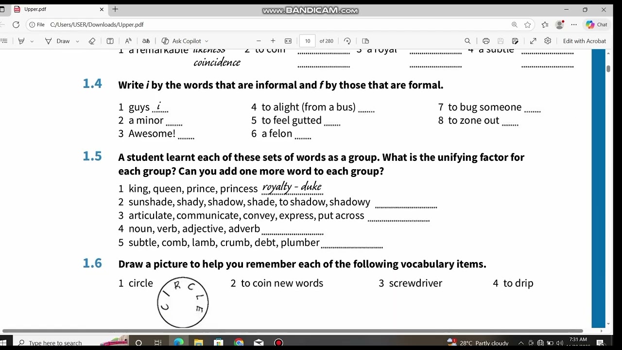 📘 Unit 1 – Learning vocabulary Exercises (English Vocabulary in Use – Upper-intermediate)