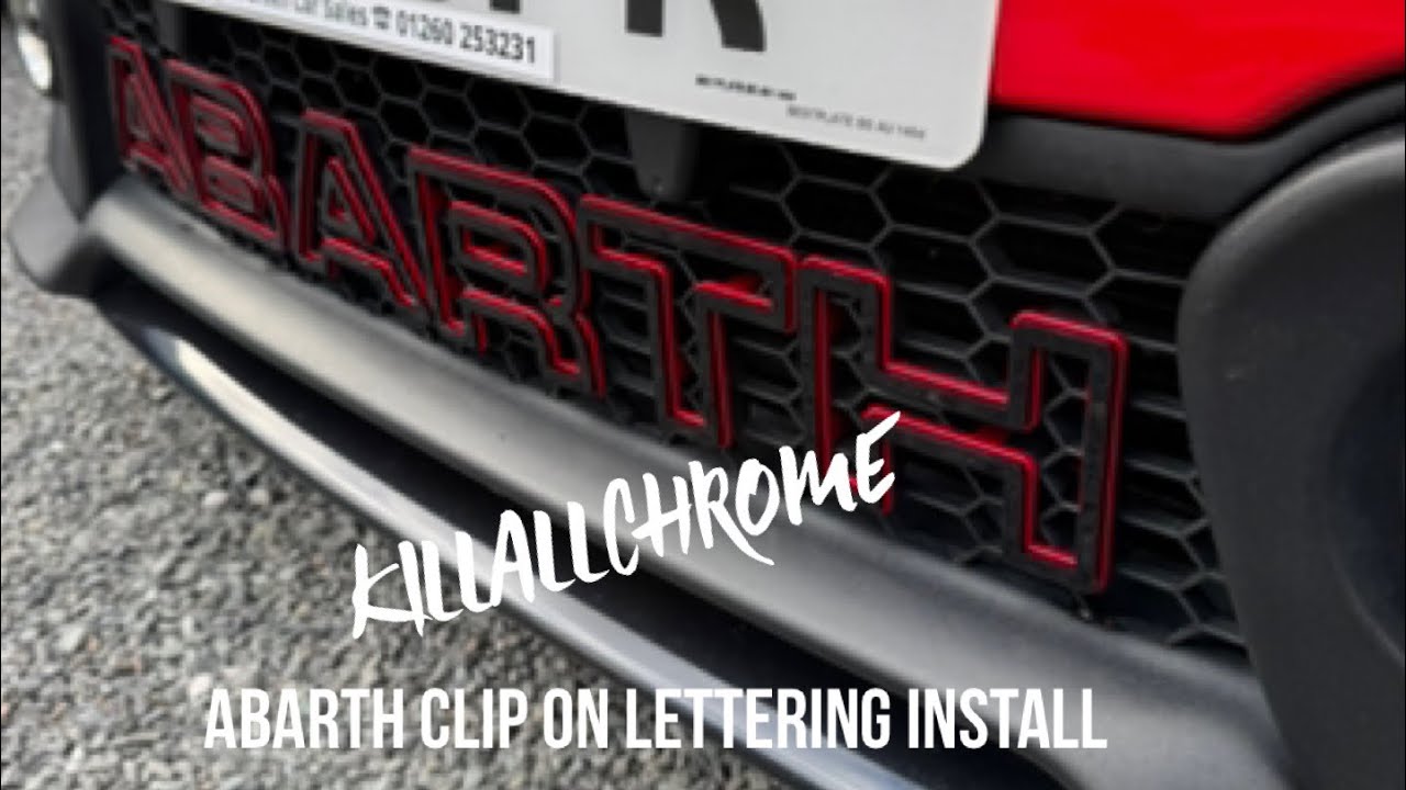 NEW! Abarth Clip on Grill Lettering 500 595 Series 4 - KillAllChrome