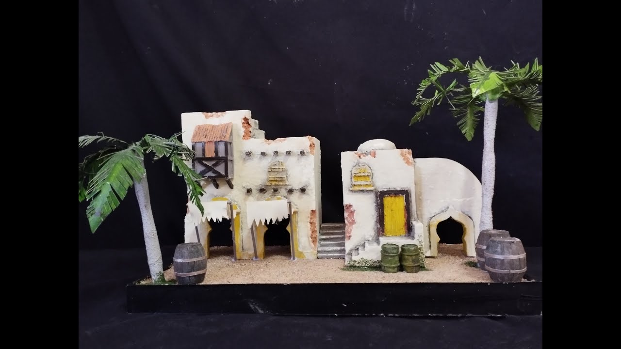 North African village diorama.1/35 scratch built model (school project)