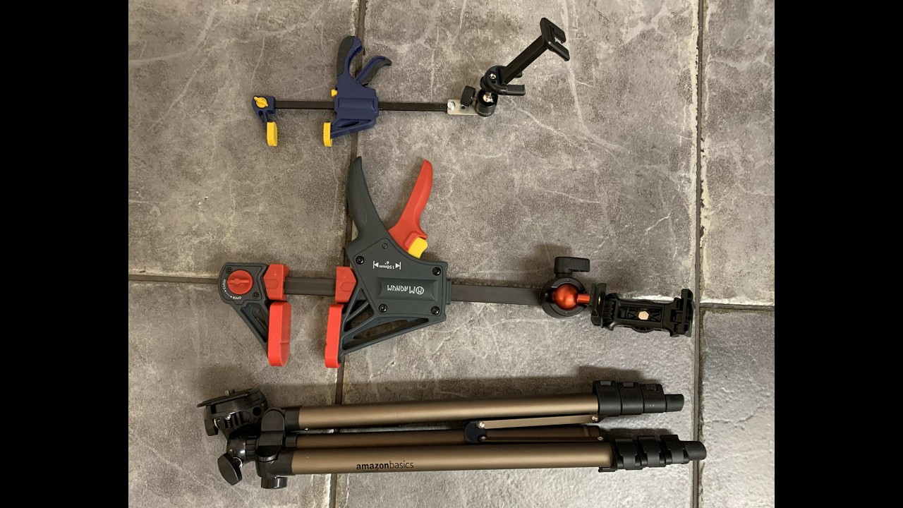 Alternative for tripod: DIY clamp for photo or video shooting.