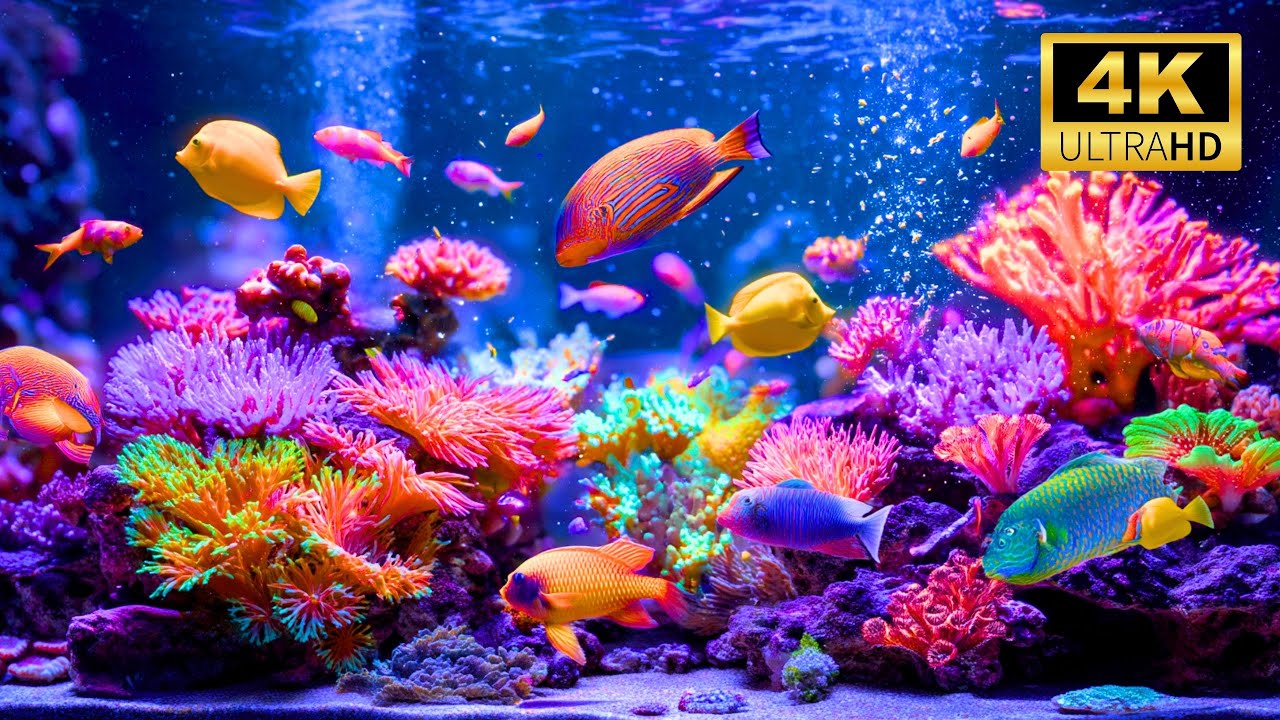 🧘‍♂️ 12 Hours of Relaxing Aquarium in 4K | No Music | Gentle Water Sounds & Serene Marine Life