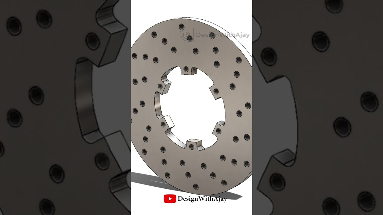 Disc Brake Plate | DesignWithAjay | | CAD 3D Designer | #SolidWorks #shorts #designwithajay