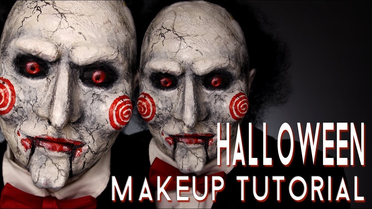 BILLY SAW HALLOWEEN COSTUME MAKEUP TUTORIAL