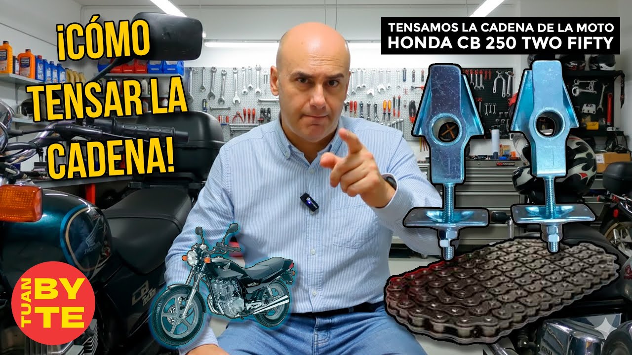 Cómo TENSAR 🔩 la CADENA ⛓️ de Transmisión de mi HONDA CB250 TwoFifty 🏍️ | Mantenimiento Paso a Paso