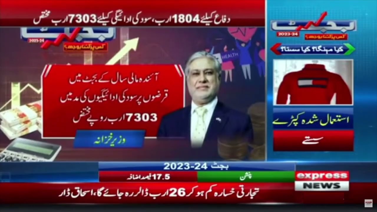 1804 billion allocated for defence - Breaking News | Budget 2023 - 2024 | Express News