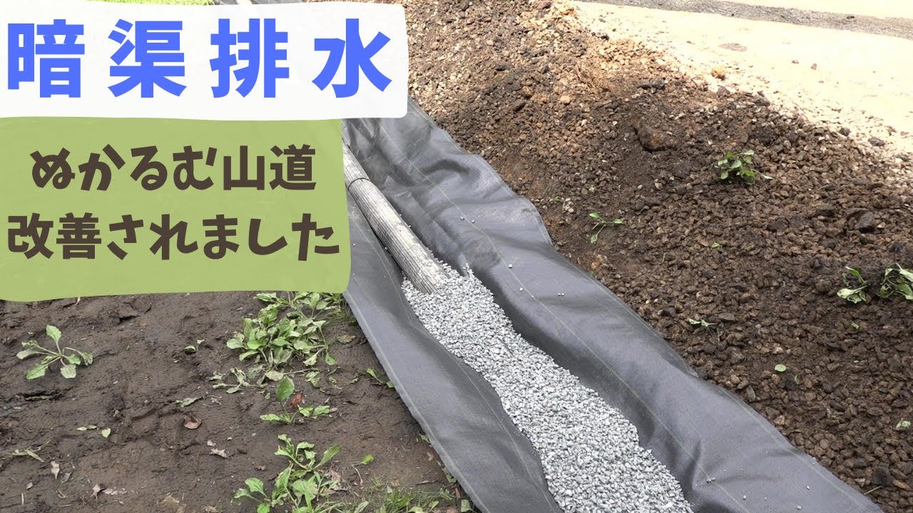 山道に暗渠を設置したらぬかるみが改善されました