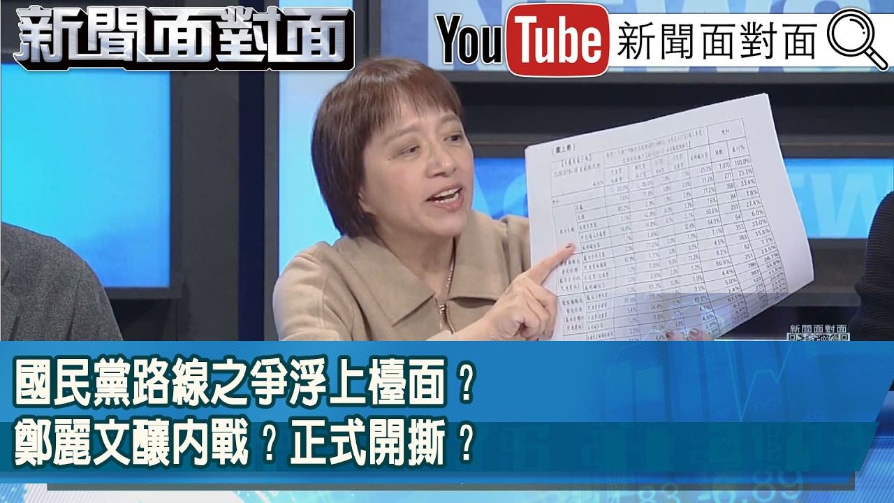 精彩片段》國民黨路線之爭浮上檯面？鄭麗文釀內戰？正式開撕？【新聞面對面】2026.03.19