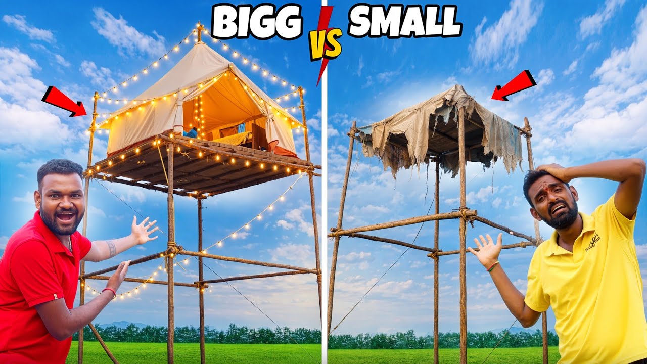 Big Vs Small tall bed Challenge 😱😱 పెద్ద మంచే చిన్న మంచే ఛాలెంజ్ 🔥🔥 Telugu Adventures