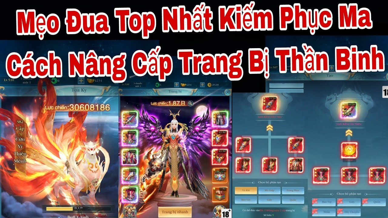 Mẹo Đua Top Game Nhất Kiếm Phục Ma Cách Nâng Cấp Trang Bị Thần Binh | ttđp