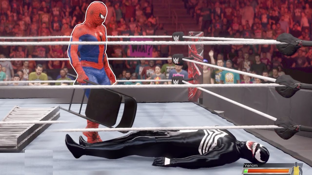 SPIDERMAN VS VENOM   WWE CHAMPIONSHIP MATCH   WWE 2K22