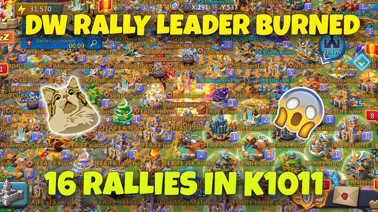 Lords Mobile - Rally party in K1011. (16 rallies) DW family are burning