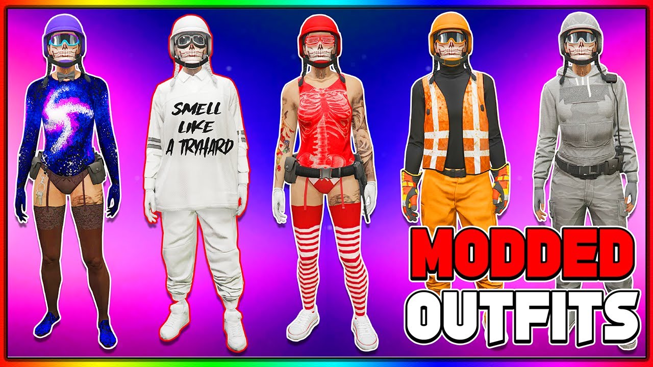 GTA 5 ONLINE HOW TO GET MULTIPLE FEMALE MODDED OUTFITS! (GTA 5 Clothing Glitches)