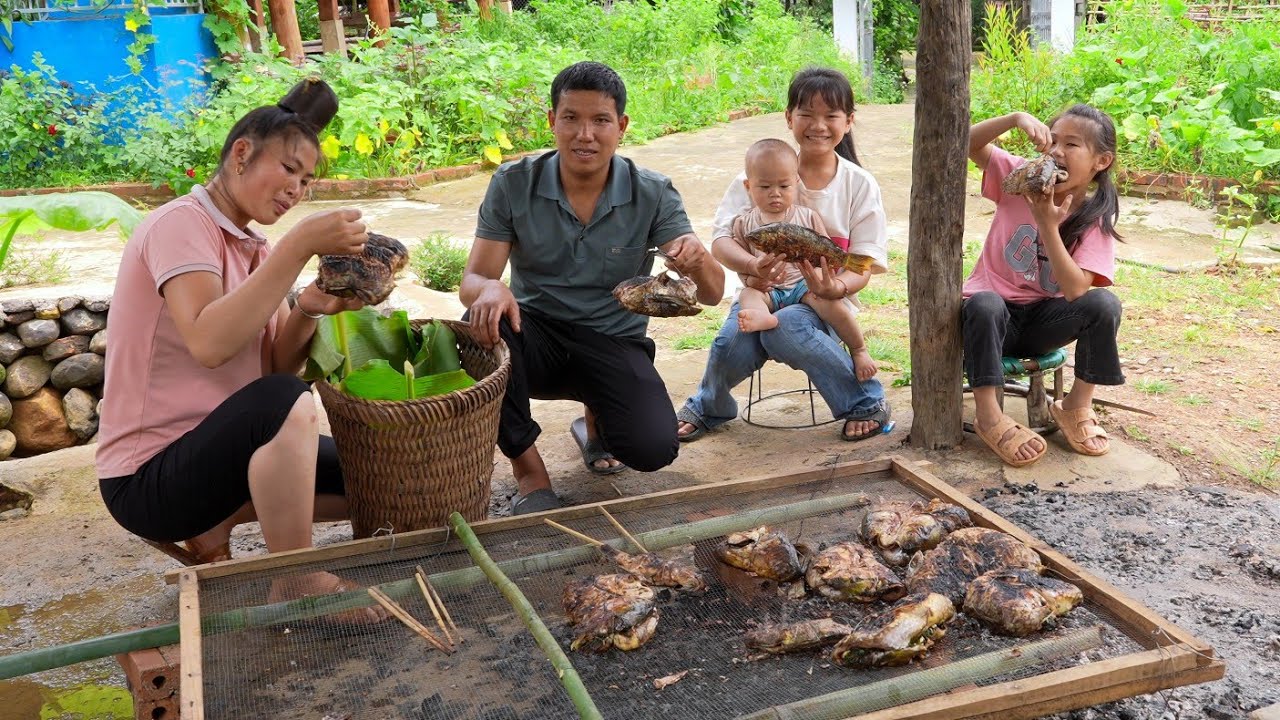 Draining Fish Ponds, Processing Delicious Dishes and Selling Them At The Maảket | family farm