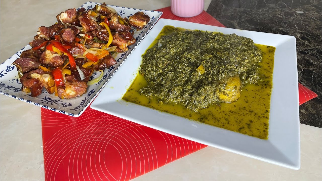 Prépare avec moi Pondu ya nguba #feuilles de manioc aux arachides Avec #CoteFumé