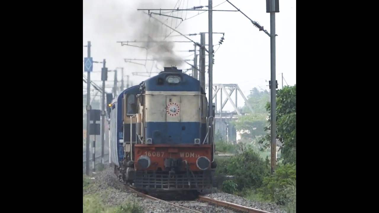 New Guwahati WDM3A 16087 ALCO Chug Koo Koo Koo | Bhopal Howrah