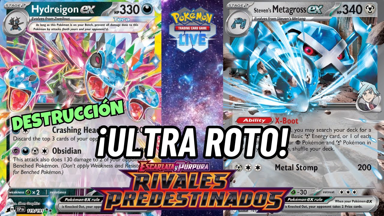 METAGROSS EX Y HYDREIGON EX DESTRUYEN TODO!  [ DESTINED RIVALS ] [ POKEMON TCG LIVE ] [ STANDARD ]