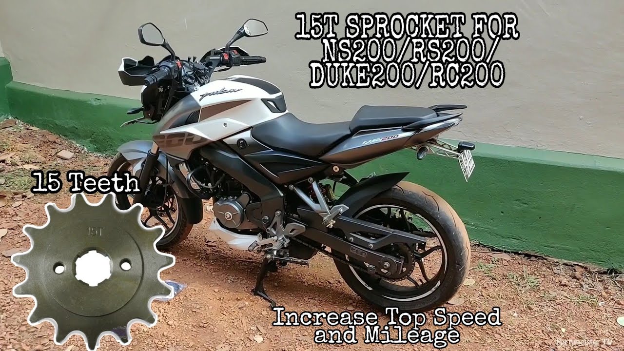 15T sprocket installed on my Pulsar NS200 | increase top speed | RS200 goes 163+km/h with this mod
