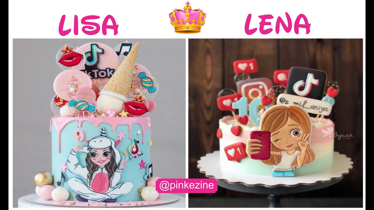 LISA OR LENA 🤩😱💕 what cake you like more?  / #comida #food #cake #bolo