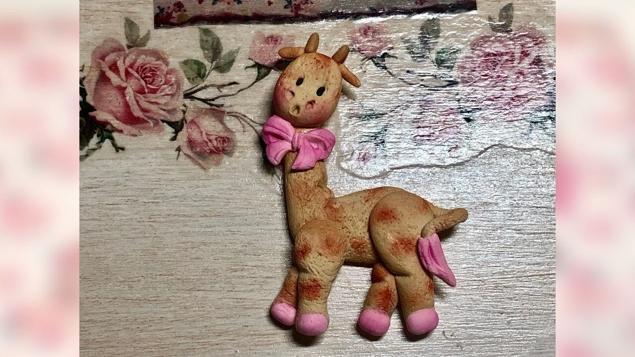 Aplique de jirafa en porcelana fria/ How to make a giraffe applique in cold porcelain