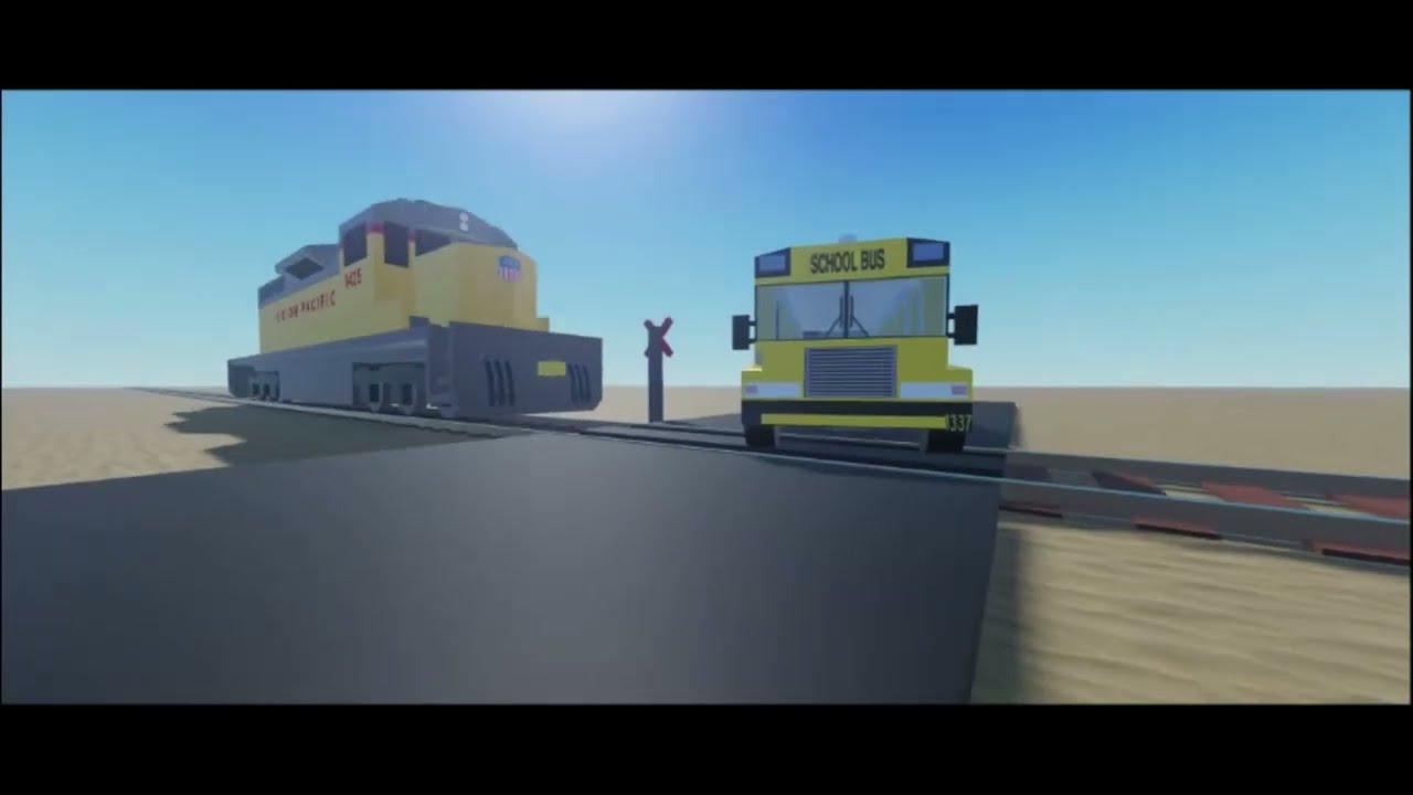 train hits school bus meme in roblox 2