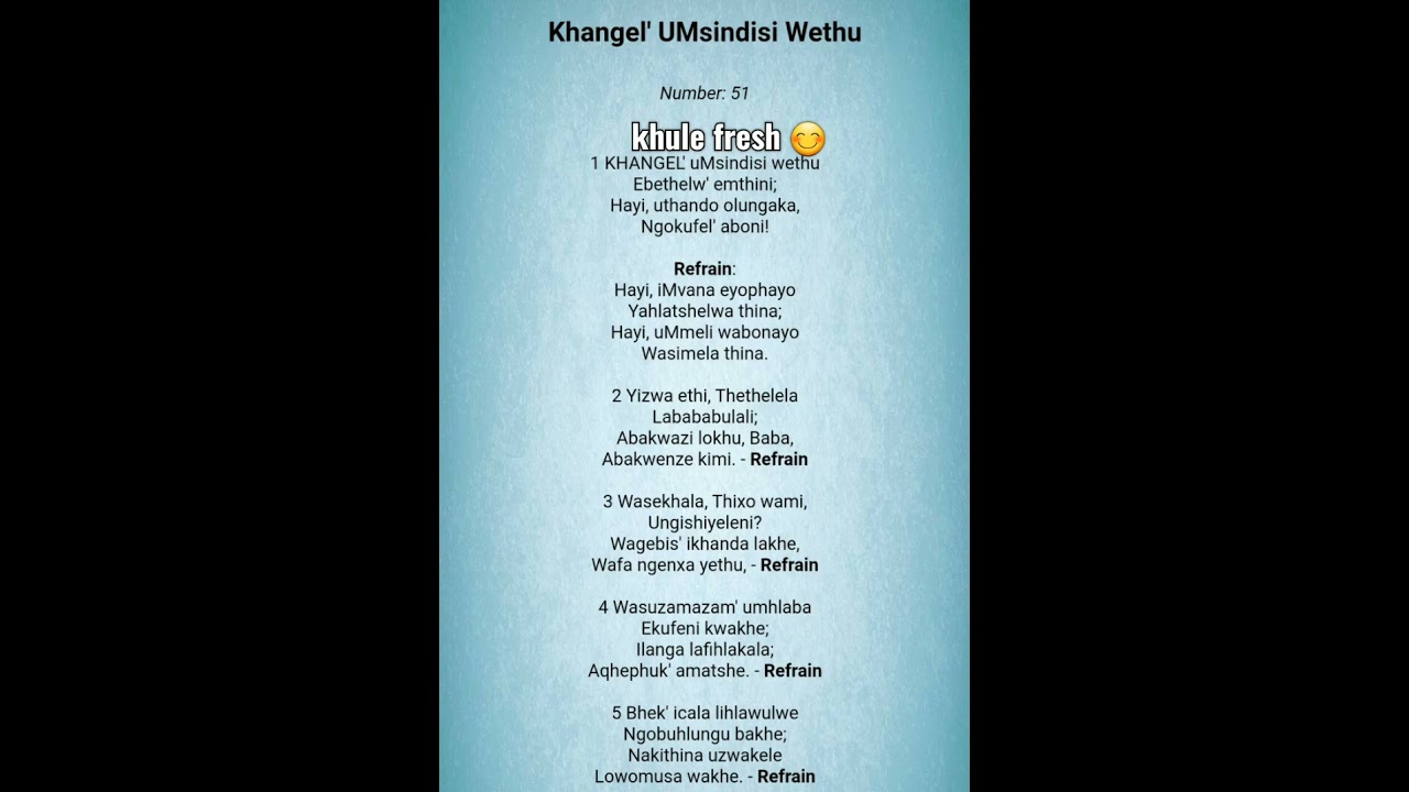 KHANGELA UMSINDISI WETHU @khulefresh1512