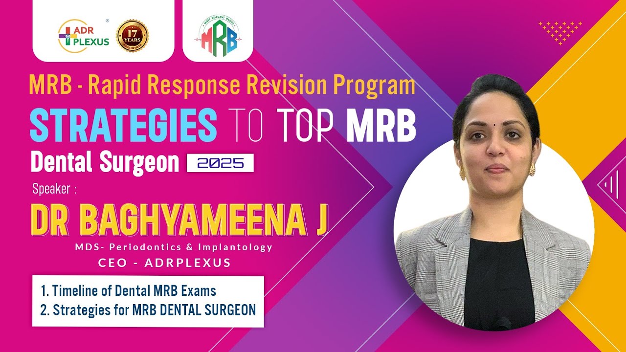 ADRPLEXUS TARGET MRB DENTAL SURGEON 2025 - MRB Dental Exam Timeline by Dr Baghyameena J MDS