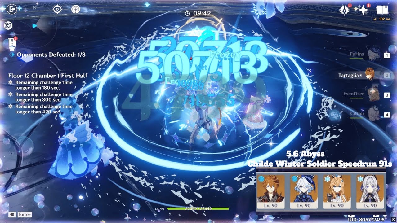 5.6 Spiral Abyss Childe Winter Soldier  Top Half Countinous 91s