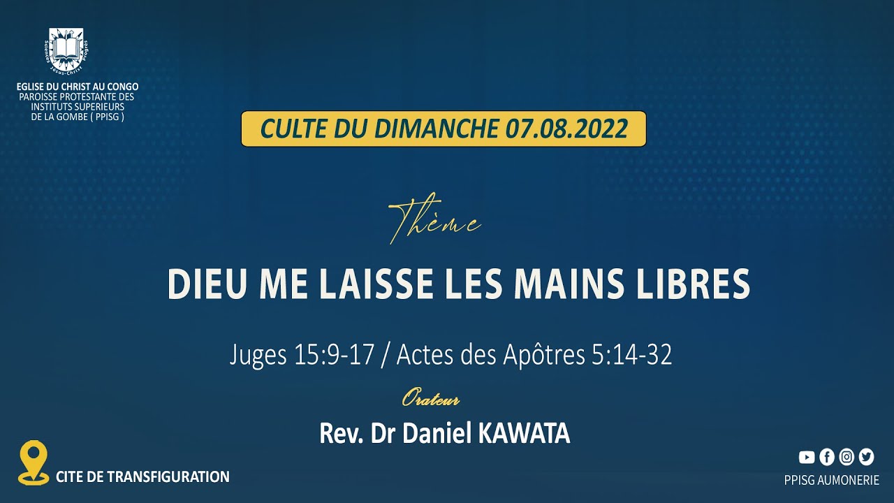 Rev.Dr Daniel KAWATA  | DIEU ME LAISSE LES MAINS LIBRES