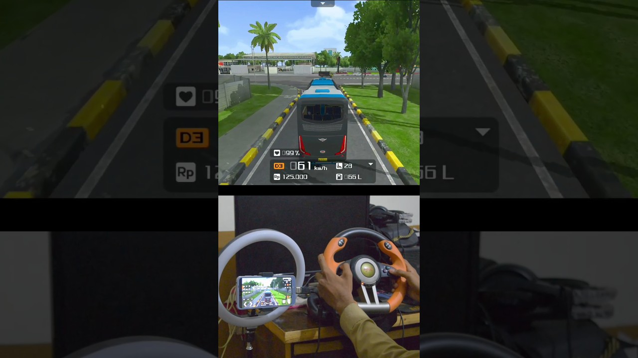 Bus Simulator Indonesia With Steering wheel 😲 on Android #shorts #viral #gaming