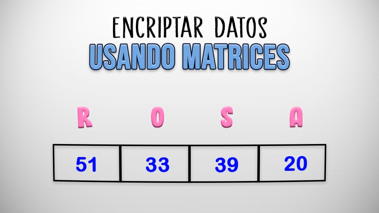 ¿Cómo ENCRIPTAR DATOS usando MATRICES?
