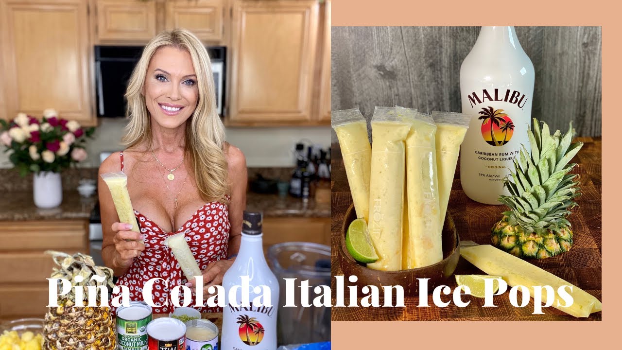 Piña Colada Italian Ice Pops (Dairy-free)