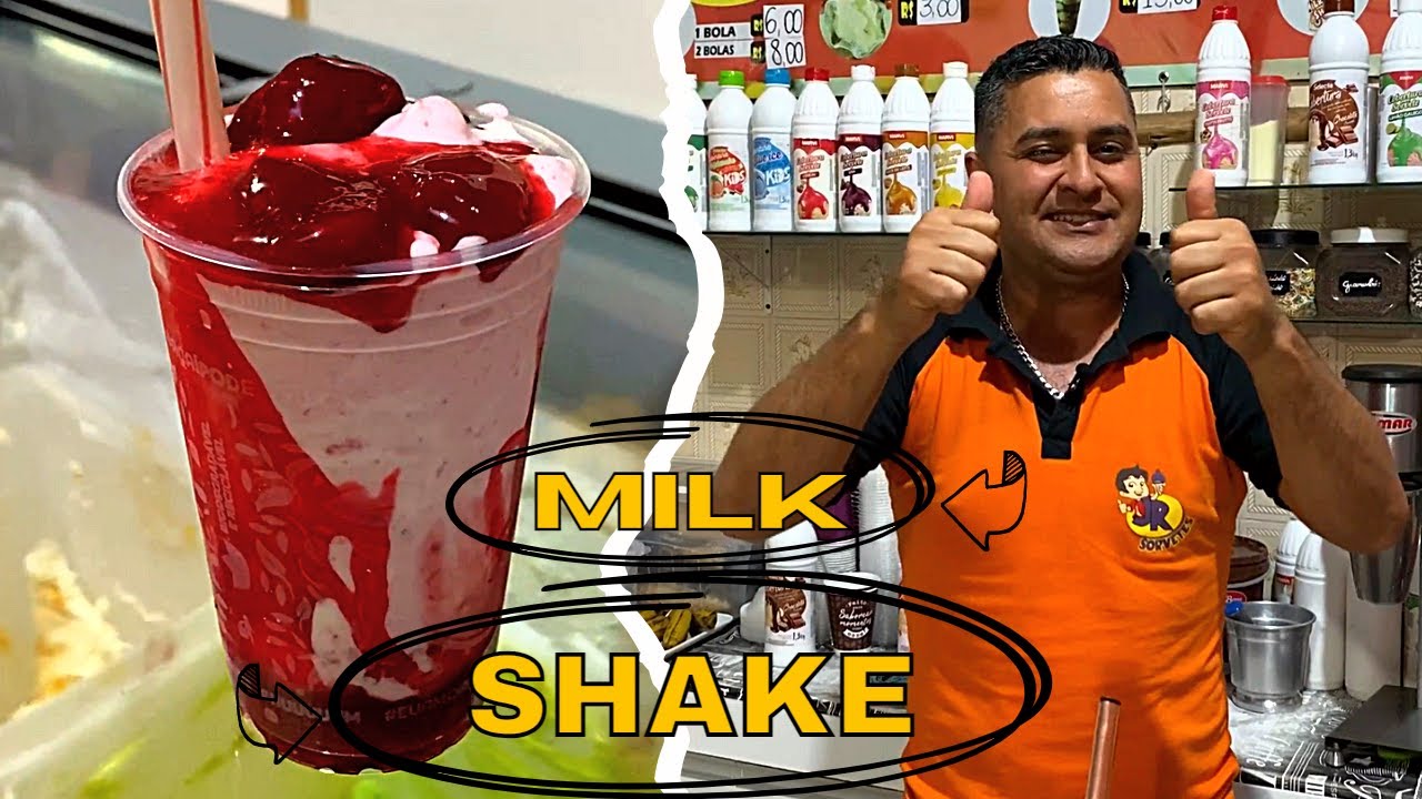 FAZENDO MILK SHAKE COM CALDA DE MORANGO, POR RAFAEL PAIVA