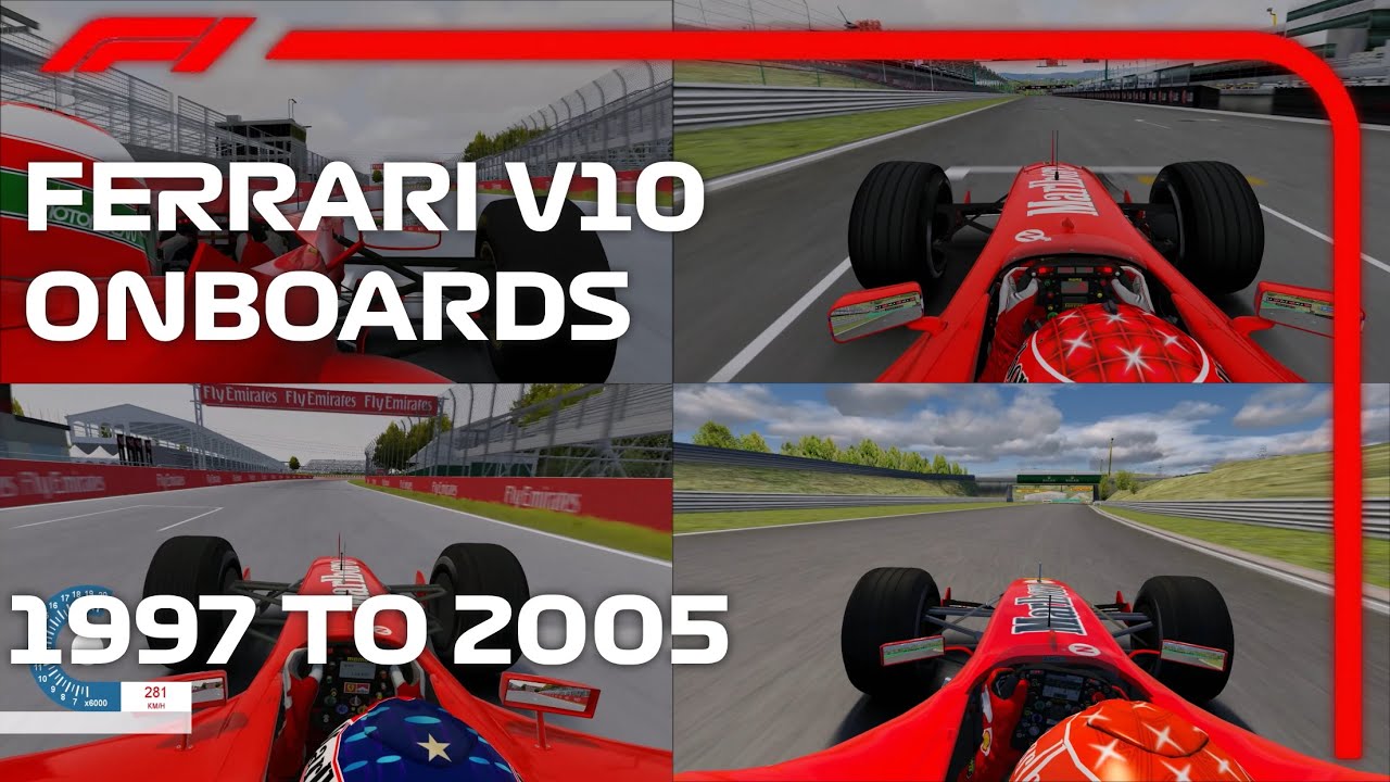 F1 1997 to 2005 - Ferrari V10 Onboards Assetto Corsa
